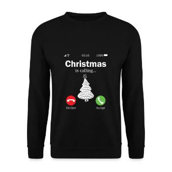 NOËL APPELLE UN CADEAU DE NOËL - Sweat-shirt Unisexe - noir - Devant - Alina (178cm) & Michal (187cm)