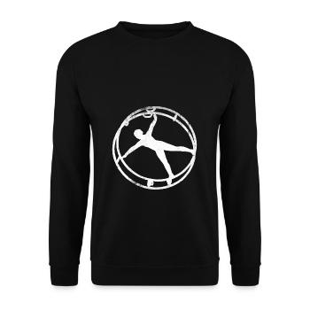 Rhönrad Turnen Rhönrad Fahren Sport Geschenk Idee - Unisex Pullover - Schwarz - Vorne - Alina (178cm) & Michal (187cm)
