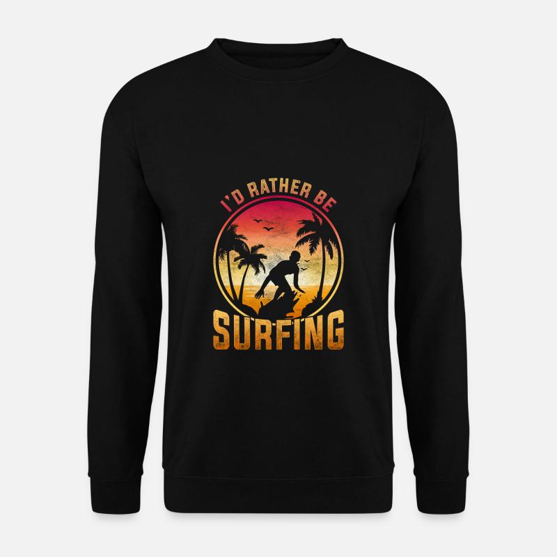 Surfing Vintage Surfer Welle geschenk Surfer Motiv - Unisex Pullover - Schwarz