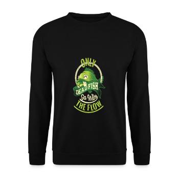 SEULEMENT LES POISSONS MORTS AVEC LE FLUX - Sweat-shirt Unisexe - noir - Devant - Alina (178cm) & Michal (187cm)