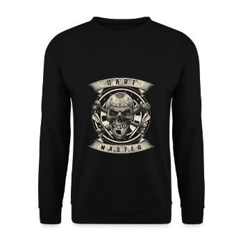 Dart Master Totenkopf Dart Spieler Darts Tunier - Unisex Pullover - Schwarz - Vorne - Alina (178cm) & Michal (187cm)