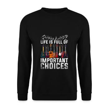 Guitar Musician Life regorge de choix importants - Sweat-shirt Unisexe - noir - Devant - Alina (178cm) & Michal (187cm)