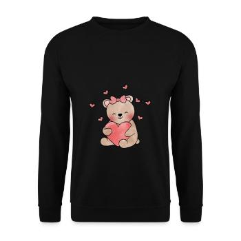 Valentine's Day gift - Unisex Sweatshirt - black - Front - Alina (178cm) & Michal (187cm)