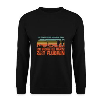 Ich werde nicht Aufgeben aber fluchen. Wandern. - Unisex Pullover - Schwarz - Vorne - Alina (178cm) & Michal (187cm)