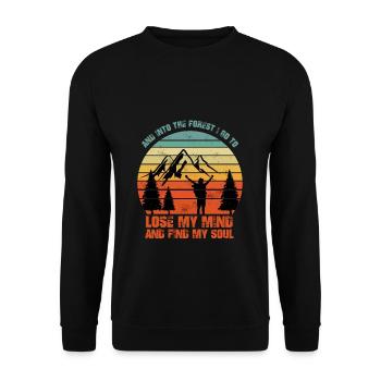 Dans la forêt, perds mon esprit, trouve mon âme - Sweat-shirt Unisexe - noir - Devant - Alina (178cm) & Michal (187cm)