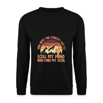 Dans la forêt, perds mon esprit, trouve mon âme - Sweat-shirt Unisexe - noir - Devant - Alina (178cm) & Michal (187cm)