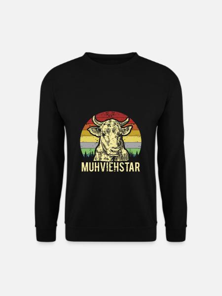 MUHVIEHSTAR Landwirt Bauer Kühe Geschenk Farmer - Unisex Pullover - Schwarz