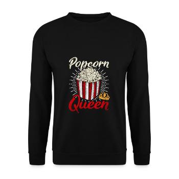 Popcorn Queen Popcorntüte Geschenk Frauen - Unisex Pullover - Schwarz - Vorne - Alina (178cm) & Michal (187cm)