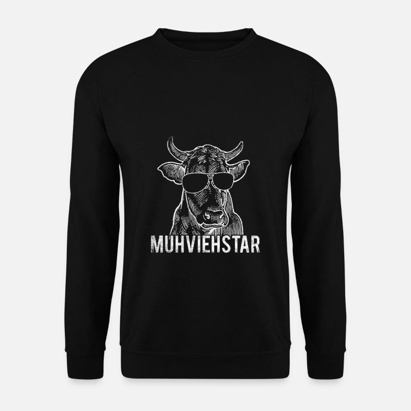 MUHVIEHSTAR Landwirt Bauer Kühe Geschenk Farmer - Unisex Pullover - Schwarz