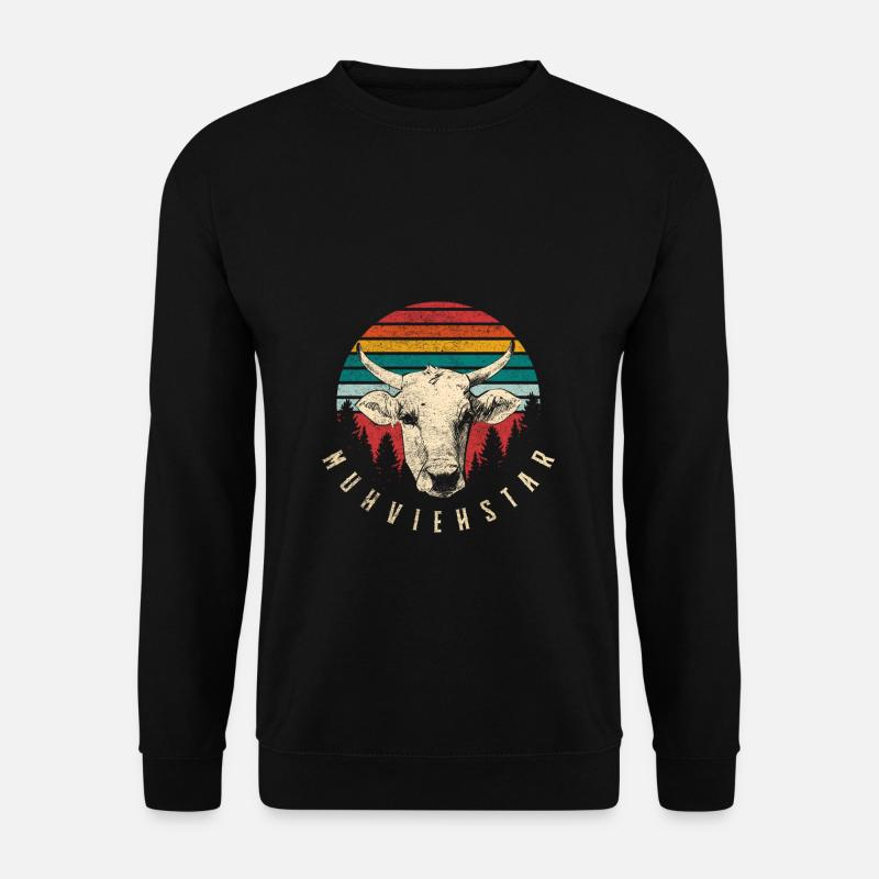 MUHVIEHSTAR Landwirtshaft Bauer Kühe Geschenk - Unisex Pullover - Schwarz