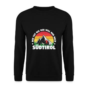 Skifahren Berge Südtirol Wandern Geschenk Alpen - Unisex Pullover - Schwarz - Vorne - Alina (178cm) & Michal (187cm)