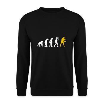 Tischtennis Evolution Vintage Retro Design - Unisex Pullover - Schwarz - Vorne - Alina (178cm) & Michal (187cm)