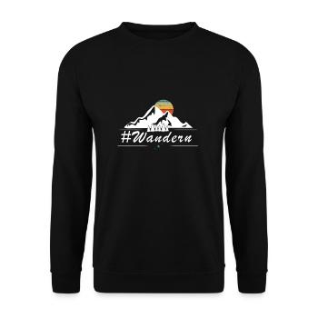 #Wandern Wanderer Wanderung Wanderin Wander - Unisex Pullover - Schwarz - Vorne - Alina (178cm) & Michal (187cm)