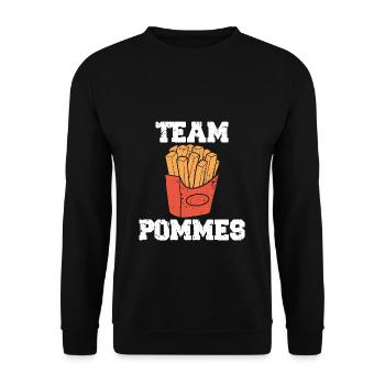 French fries crew fries team fries - Unisex Sweatshirt - black - Front - Alina (178cm) & Michal (187cm)