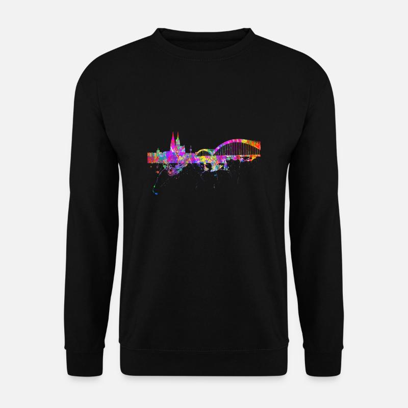 Köln Skyline Kölner Dom Deutzer Brücke Fan Bunt Kö - Unisex Pullover - Schwarz