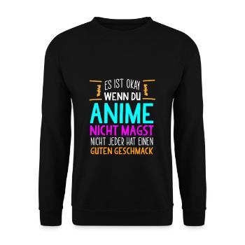 Anime Manga Japan - Unisex Pullover - Schwarz - Vorne - Alina (178cm) & Michal (187cm)
