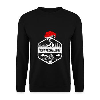 Schwarzwaldbub Wandern Geschenke Bollenhut Berge - Unisex Pullover - Schwarz - Vorne - Alina (178cm) & Michal (187cm)