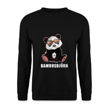 Bambusbjörn Panda Lustiger Panda Sonnenbrille - Unisex Pullover - Schwarz - Vorne - Alina (178cm) & Michal (187cm)