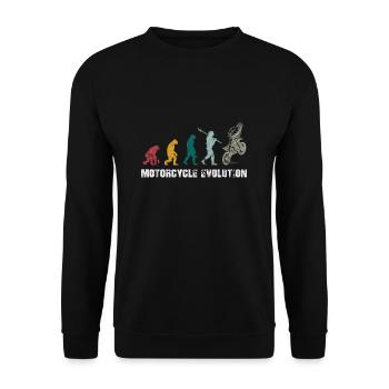 Motorrad Evolution Motocross Biker Motorsport - Unisex Pullover - Schwarz - Vorne - Alina (178cm) & Michal (187cm)