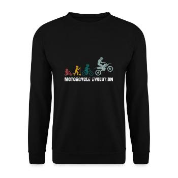 Motorcycle Evolution Motocross Biker Gift Vintage - Unisex Sweatshirt - black - Front - Alina (178cm) & Michal (187cm)