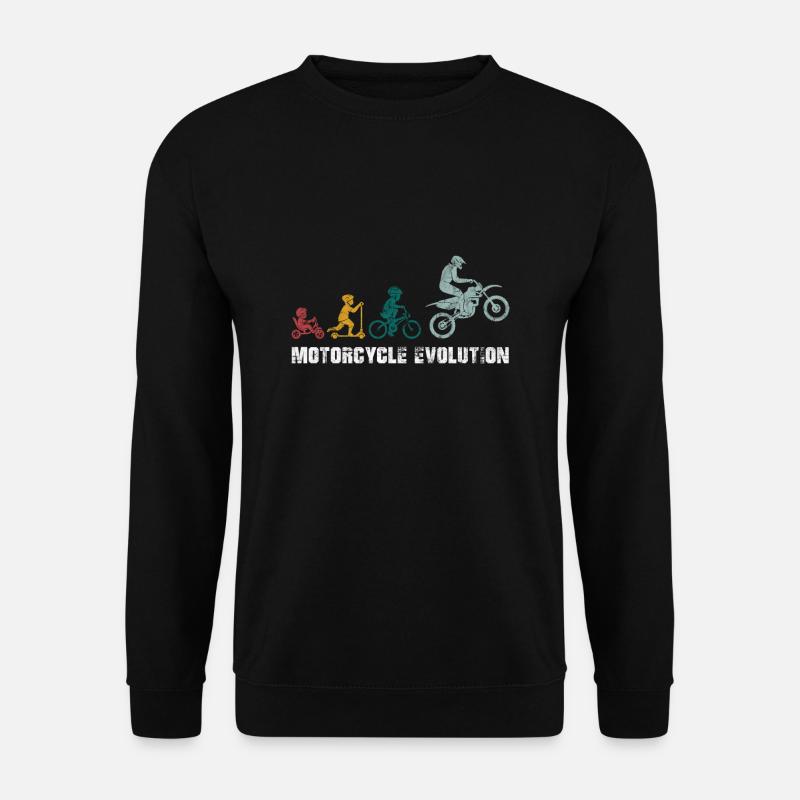 Motorrad Evolution Motocross Biker Geschenk Vintag - Unisex Pullover - Schwarz