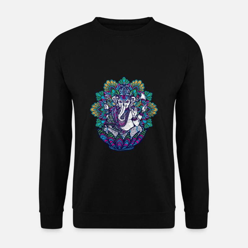 Elefant Yoga Elefanten Mandala Ganesha Chakra - Unisex Pullover - Schwarz