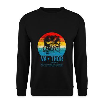 VATHOR Comme un père seulement Fête des pères puissants - Sweat-shirt Unisexe - noir - Devant - Alina (178cm) & Michal (187cm)