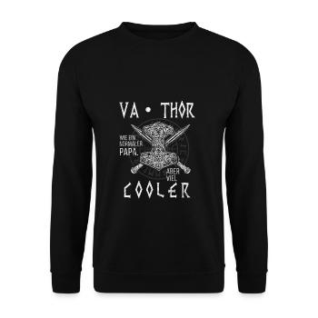 Vathor Vatertagsgeschenk Vatertag Lustiges Papa - Unisex Pullover - Schwarz - Vorne - Alina (178cm) & Michal (187cm)