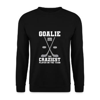 Eishockey Torhüter - Unisex Pullover - Schwarz - Vorne - Alina (178cm) & Michal (187cm)