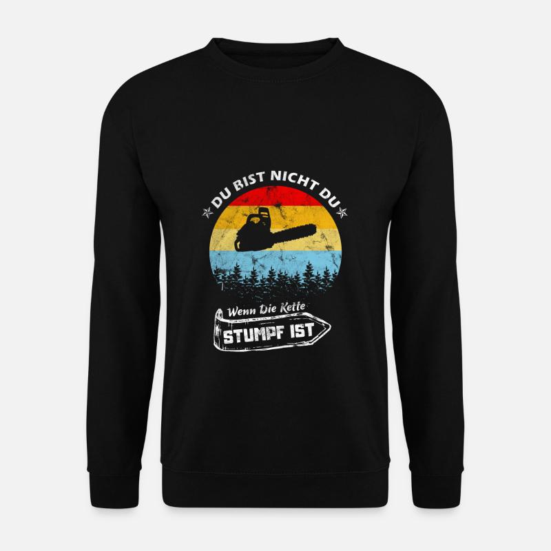 Holzfäller Kettensäge Vintage - Unisex Pullover - Schwarz