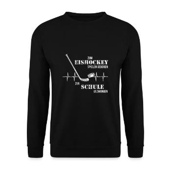 Eishockey Herzschlag - Unisex Pullover - Schwarz - Vorne - Alina (178cm) & Michal (187cm)