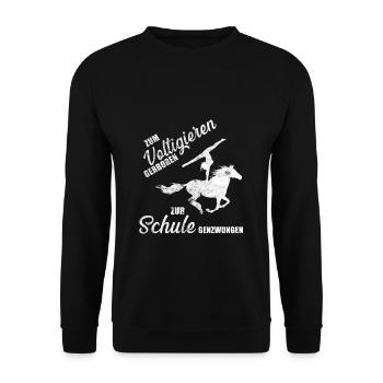 Voltigieren - Unisex Pullover - Schwarz - Vorne - Alina (178cm) & Michal (187cm)