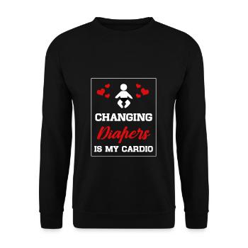 Changing diapers - Unisex Sweatshirt - black - Front - Alina (178cm) & Michal (187cm)