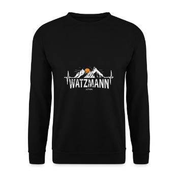 Watzmann 2713 heartbeat - Unisex Sweatshirt - black - Front - Alina (178cm) & Michal (187cm)