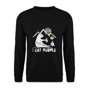Je déteste les gens Je mange des gens Camping Geschnek Randonnée - Sweat-shirt Unisexe - noir - Devant - Alina (178cm) & Michal (187cm)