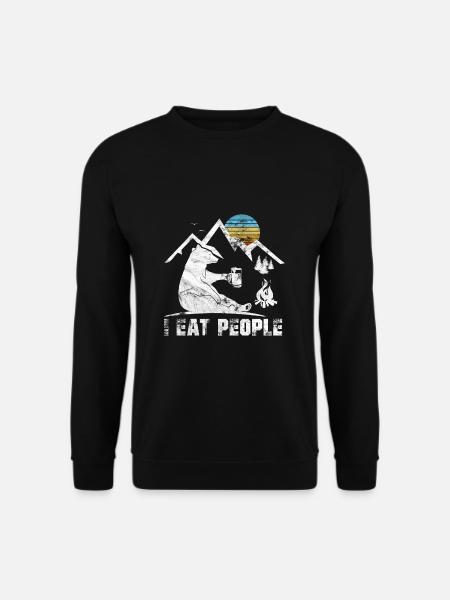 I Hate People I Eat People Camping Geschnek Hiking - Unisex Pullover - Schwarz