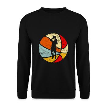 Basketball rétro vintage - Sweat-shirt Unisexe - noir - Devant - Alina (178cm) & Michal (187cm)