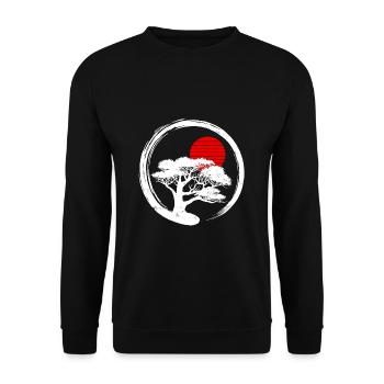 Bonsai tree - Unisex Sweatshirt - black - Front - Alina (178cm) & Michal (187cm)