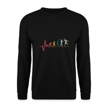 Ballon de handball rétro vintage heartbeat evolution - Sweat-shirt Unisexe - noir - Devant - Alina (178cm) & Michal (187cm)