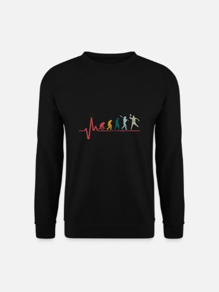 Vintage retro heartbeat evolution handball - Unisex Sweatshirt - black