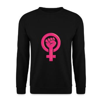 féminisme - Sweat-shirt Unisexe - noir - Devant - Alina (178cm) & Michal (187cm)