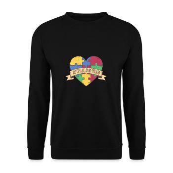 Autistic and proud - Unisex Pullover - Schwarz - Vorne - Alina (178cm) & Michal (187cm)