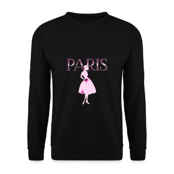 Paris haute couture fashion drawing lady - Unisex Sweatshirt - black - Front - Alina (178cm) & Michal (187cm)
