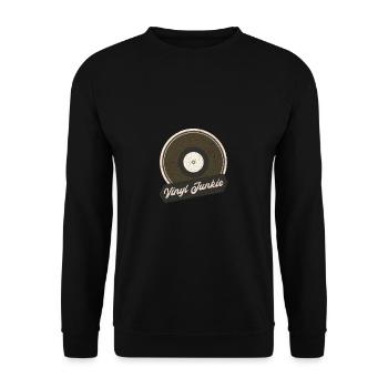 Vinyl junkie - Unisex Sweatshirt - black - Front - Alina (178cm) & Michal (187cm)