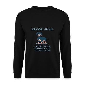 Dachshund Personal Stalker Dachshund - Unisex Sweatshirt - black - Front - Alina (178cm) & Michal (187cm)