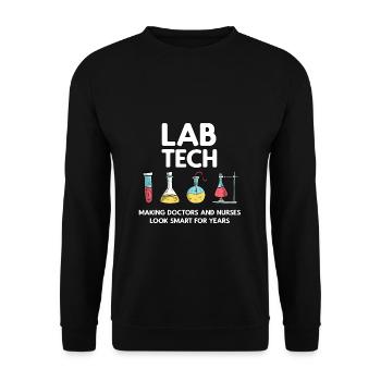 Lab Tech Laboratory technician - Unisex Sweatshirt - black - Front - Alina (178cm) & Michal (187cm)