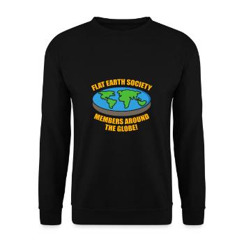 Flat Earth Society Members Earth Flat - Unisex Sweatshirt - black - Front - Alina (178cm) & Michal (187cm)