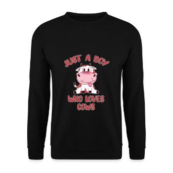 Just A Boy Who Loves Cows Cow Cows Sweet - Unisex Sweatshirt - black - Front - Alina (178cm) & Michal (187cm)
