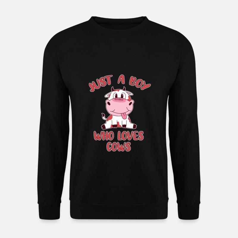 Just A Boy Who Loves Cows Kuh Kühe Süß - Unisex Pullover - Schwarz