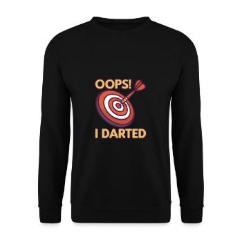 OOPS I Darted Dart Darts Funny Dartboard - Unisex Sweatshirt - black - Front - Alina (178cm) & Michal (187cm)